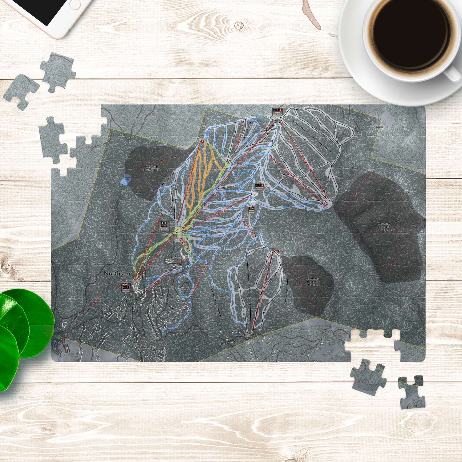 Northstar, California Ski Trail Map Puzzle - Powderaddicts