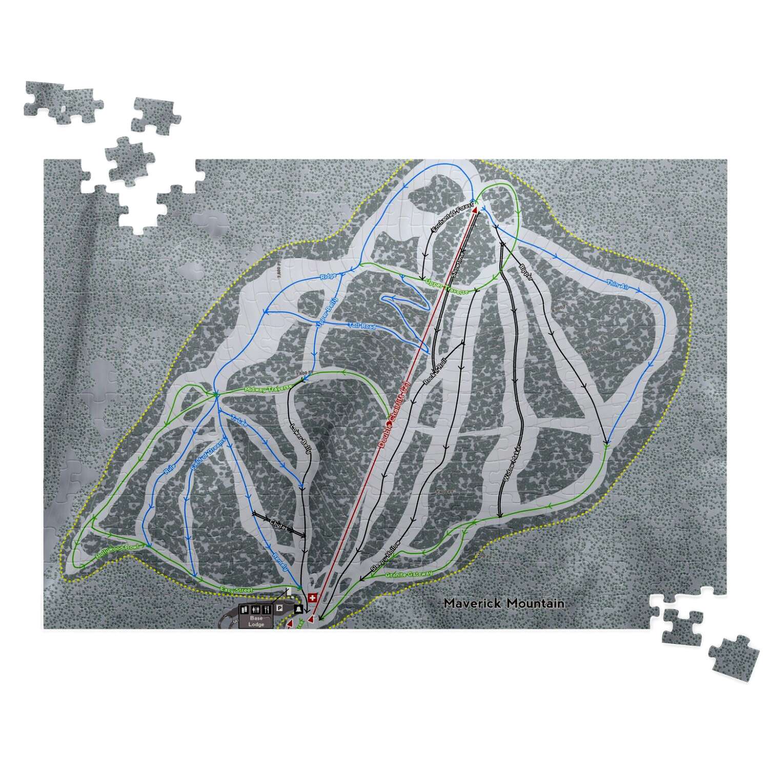 Maverick Montana Ski Trail Map Puzzle - Powderaddicts