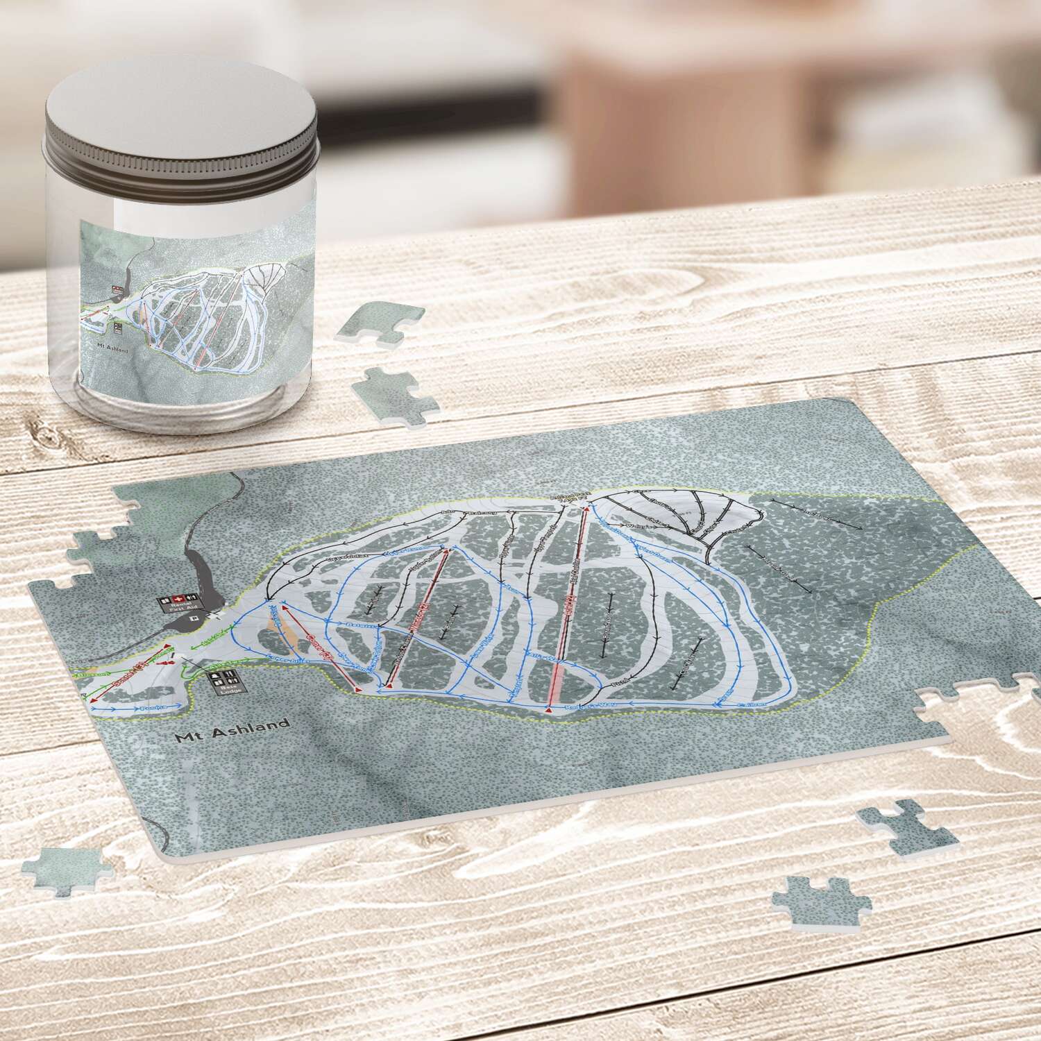 Mt Ashland Oregon Ski Trail Map Puzzle - Powderaddicts