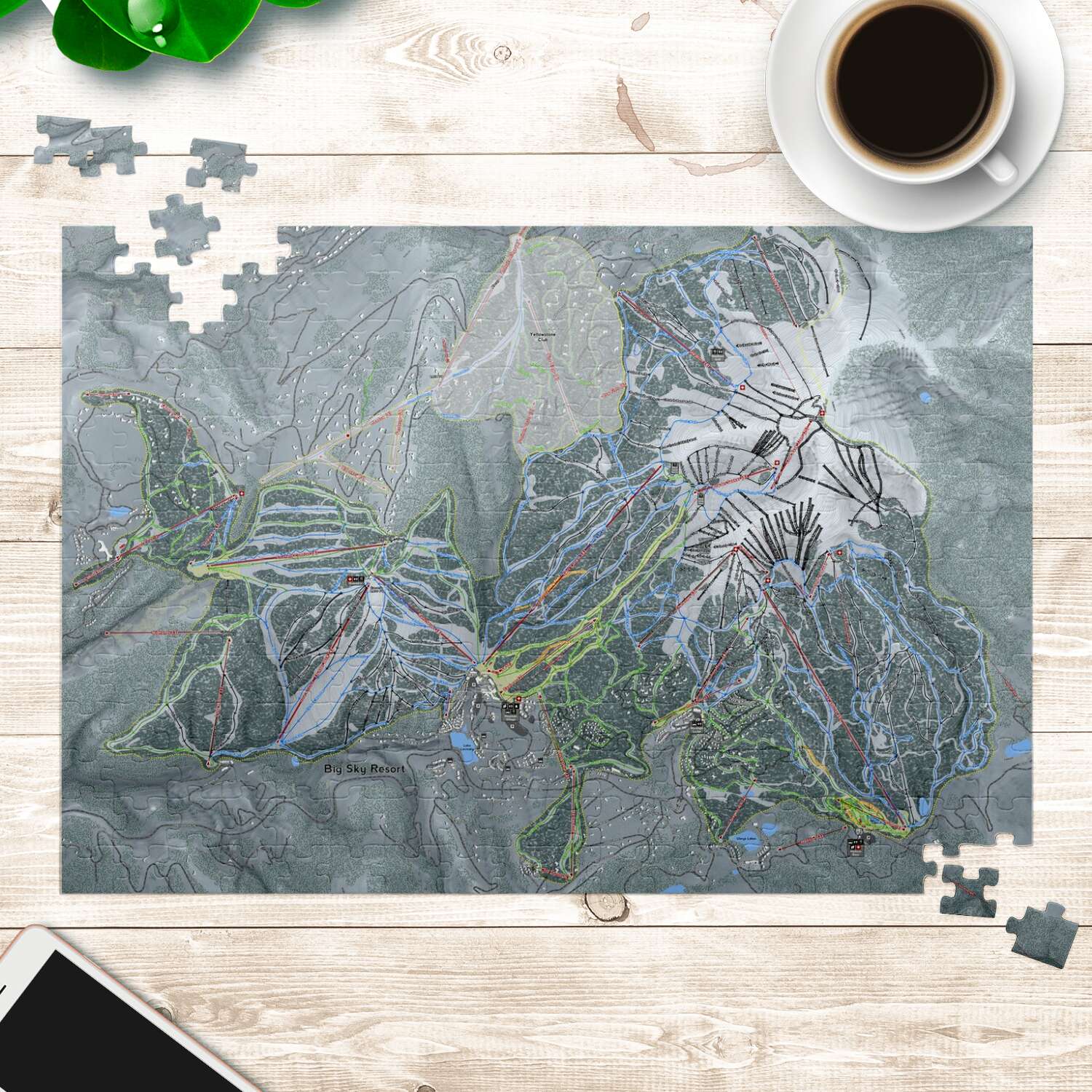 Big Sky Montana Ski Trail Map Puzzle - Powderaddicts