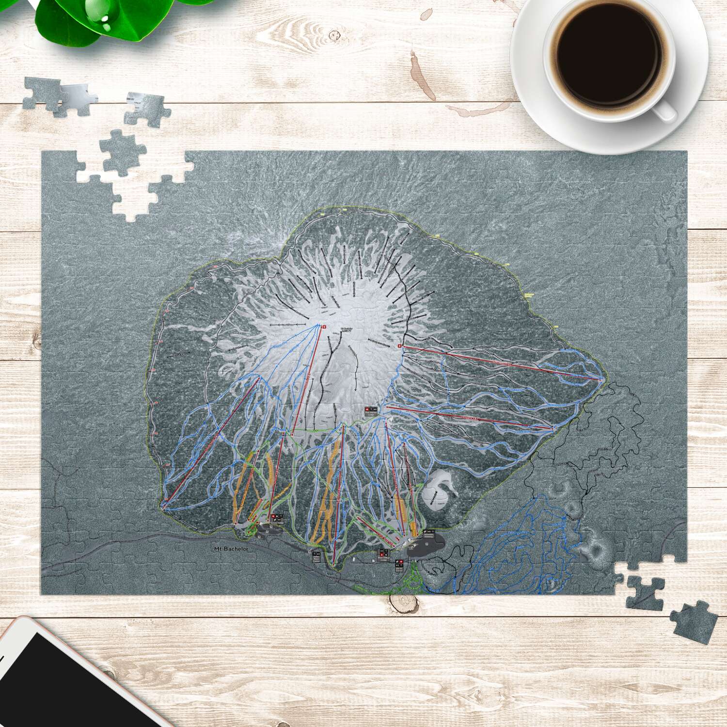 Mt Bachelor Oregon Ski Trail Map Puzzle - Powderaddicts