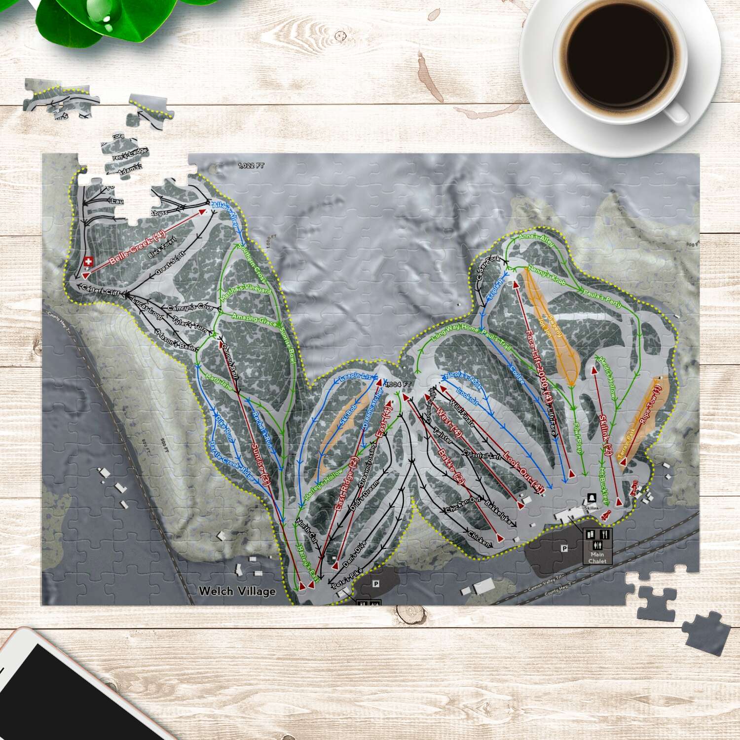 Welch Village Minnesota Ski Trail Map Puzzles - Powderaddicts