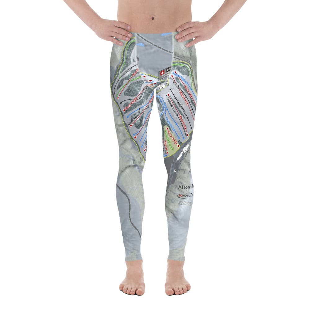 Afton Alps, Minnesota Ski Trail Map Men's Base Layer Bottom - Powderaddicts
