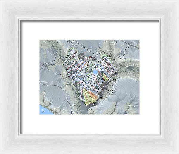Afton Alps Ski Trail Map - Framed Print - Powderaddicts
