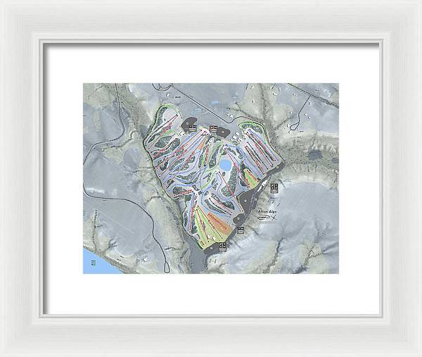 Afton Alps Ski Trail Map - Framed Print - Powderaddicts