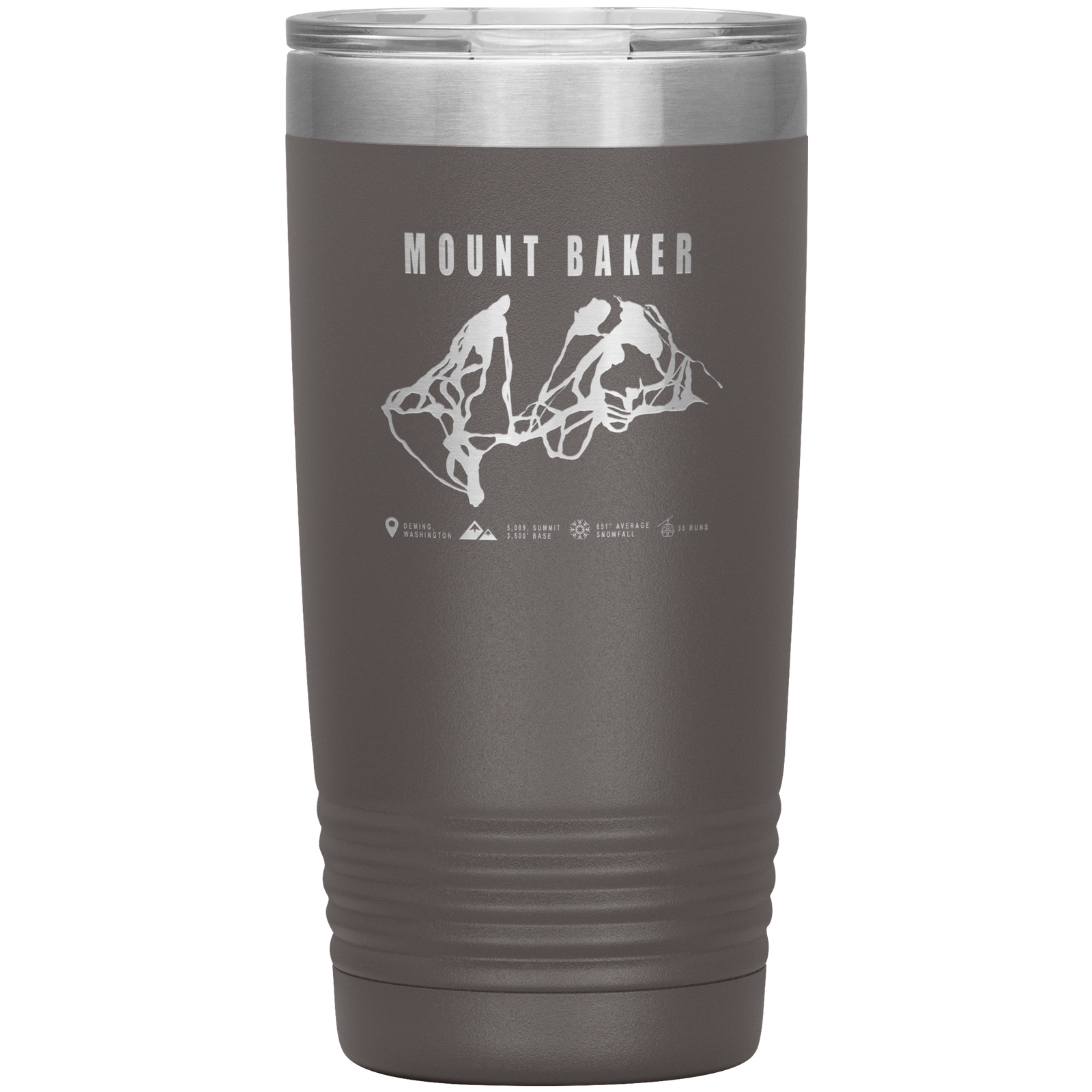 Mount Baker, Washington Ski Trail Map 20oz Tumbler - Powderaddicts