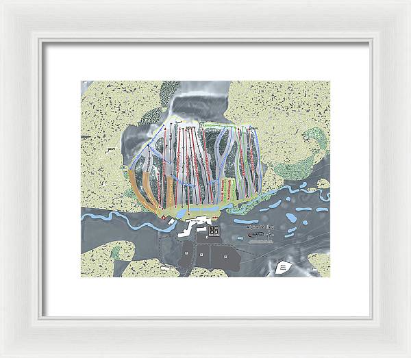 Alipne Valley Ski Trail Map - Framed Print - Powderaddicts