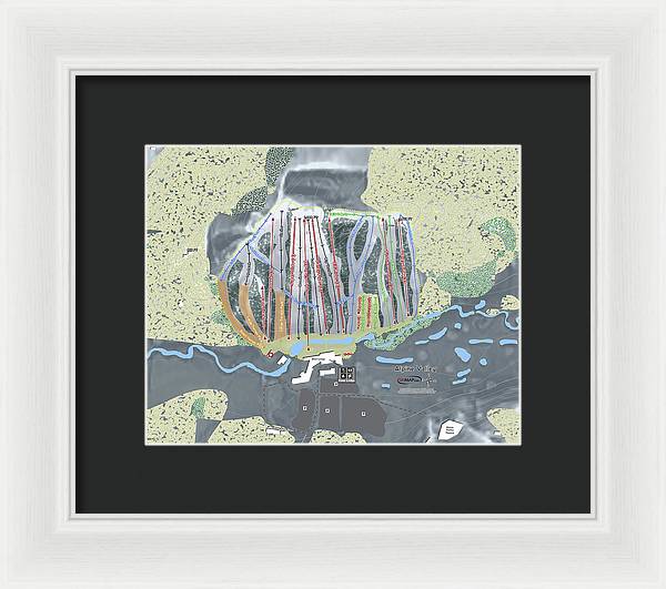Alipne Valley Ski Trail Map - Framed Print - Powderaddicts
