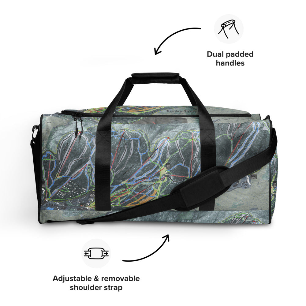 Sunday River, Maine Ski Trail Map Printed Duffle Bag - Powderaddicts