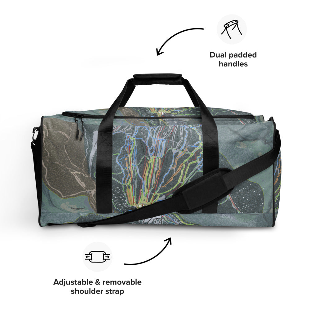 Sugarloaf, Maine Ski Trail Map Printed Duffle Bag - Powderaddicts