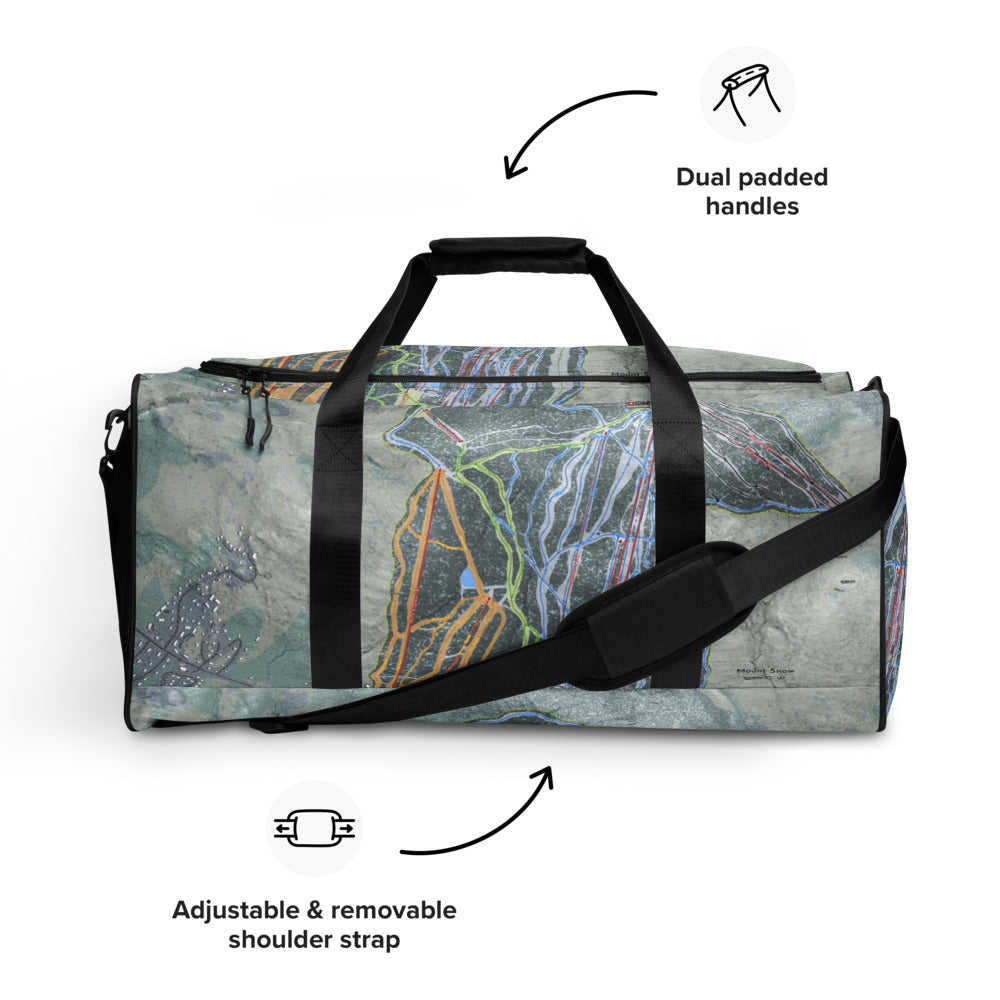 Mount Snow, Vermont Ski Trail Map Printed Duffle Bag - Powderaddicts