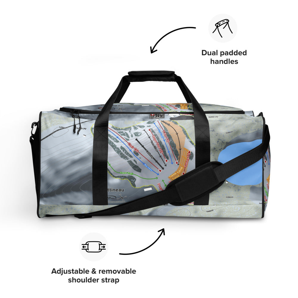 Bottineau, North Dakota Ski Trail Map Duffle Bag - Powderaddicts