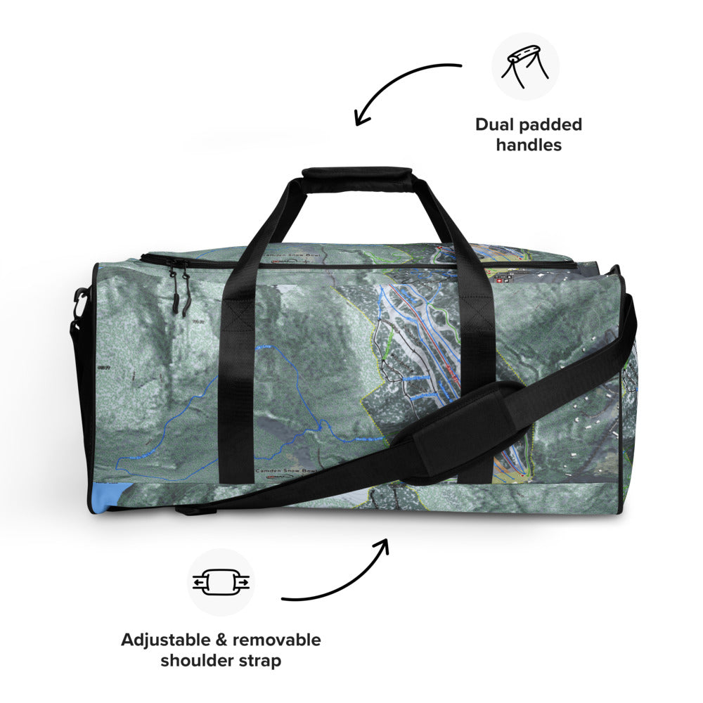 Camden Snow Bowl, Maine Ski Trail Map Duffle Bag - Powderaddicts