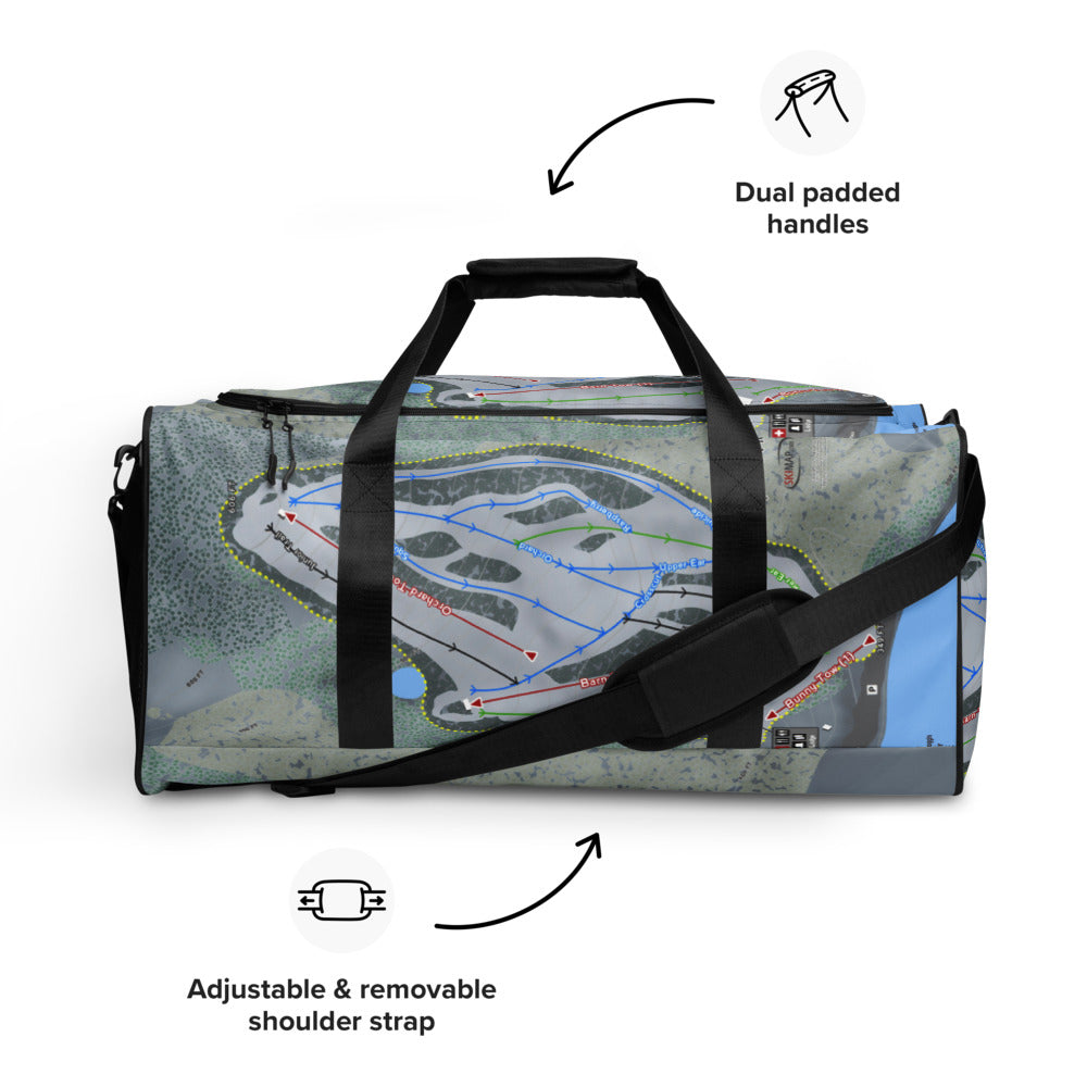 Spruce Mountain, Maine Ski Trail Map Duffle Bag - Powderaddicts