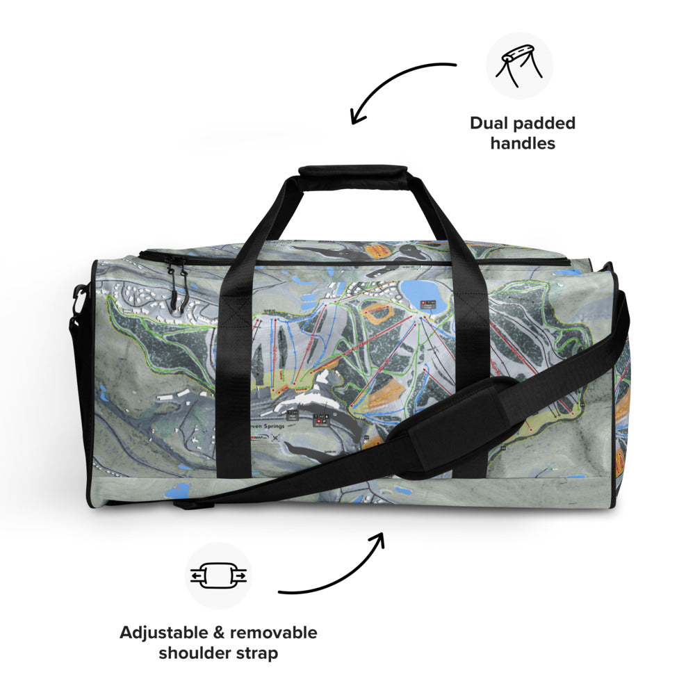 Seven Springs, Pennsylvania Ski Trail Map Duffle Bag - Powderaddicts
