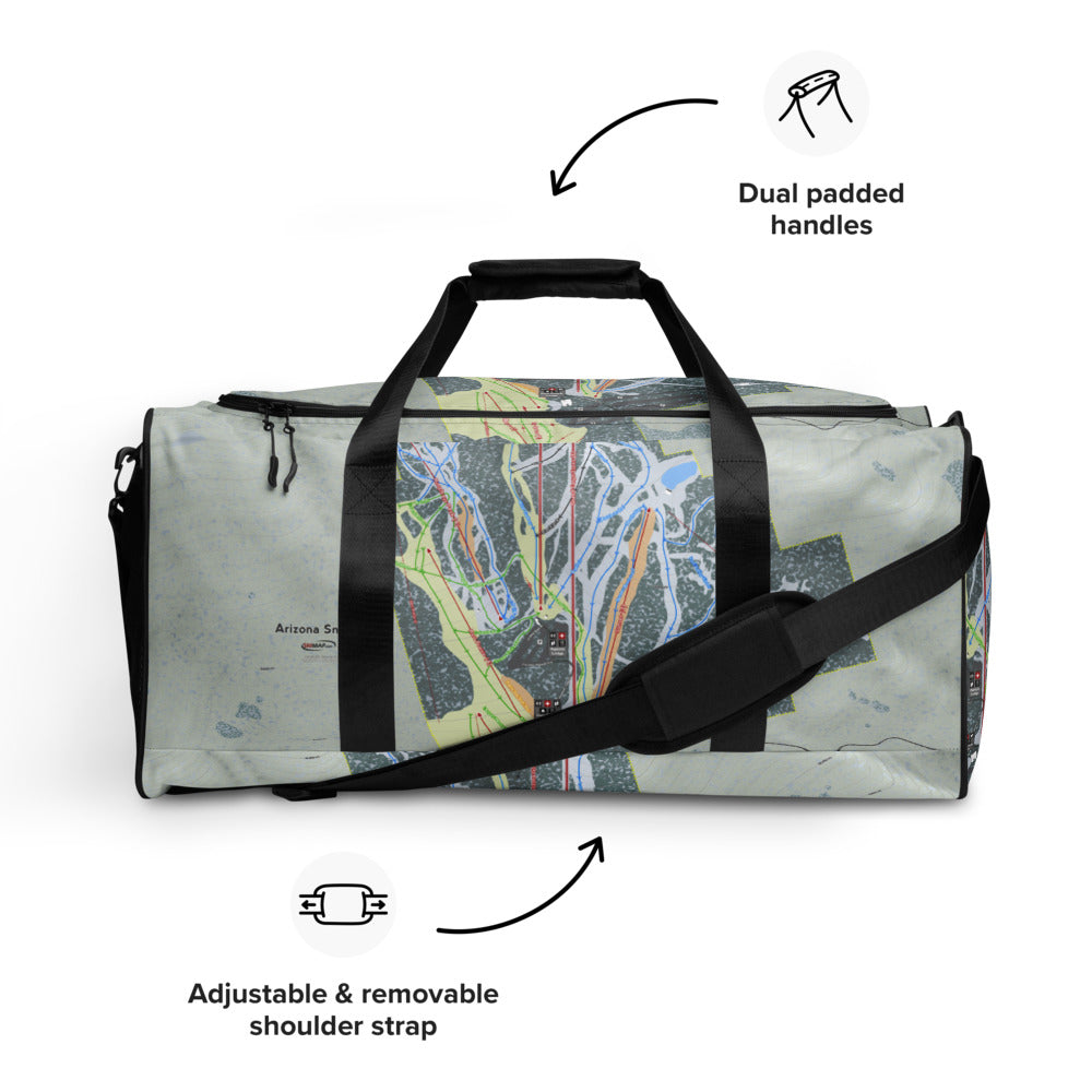 SnowBowl, Arizona Ski Trail Map Duffle Bag - Powderaddicts