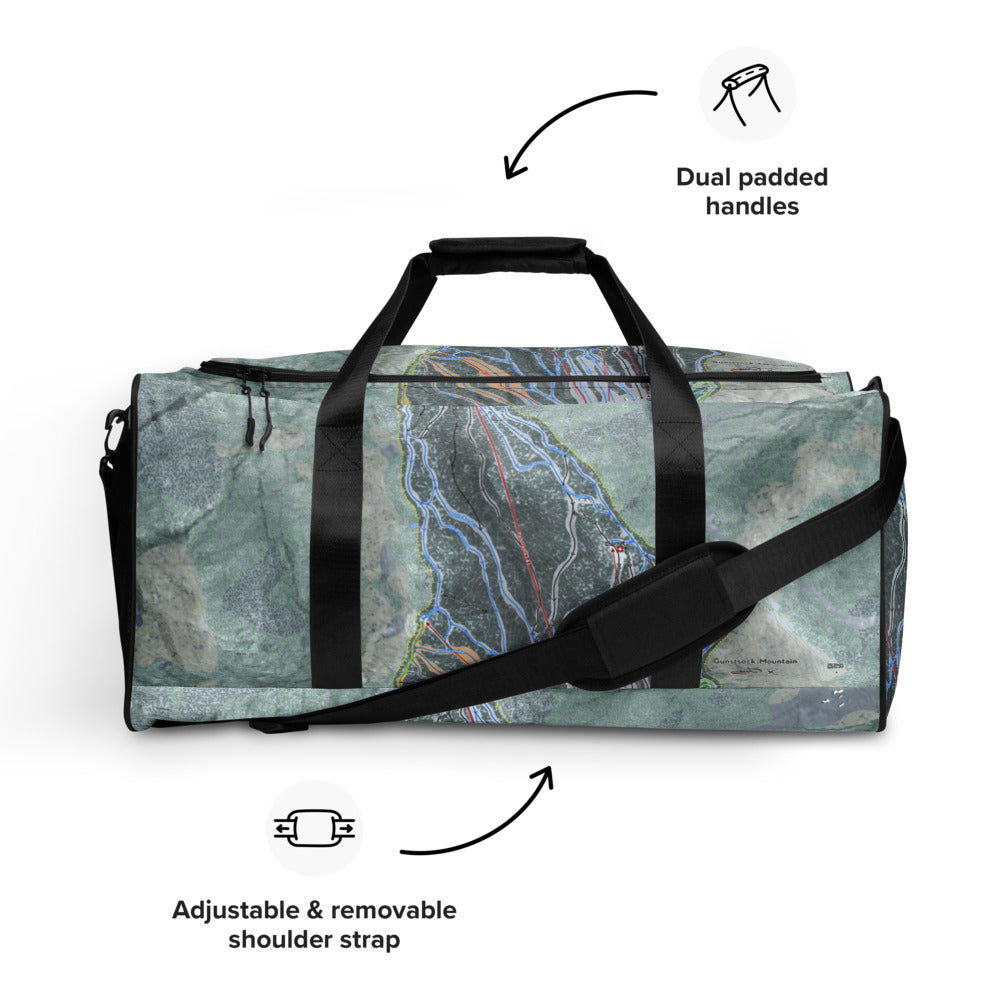 Gunstock Mountain, New Hampshire Ski Trail Map Duffle Bag - Powderaddicts