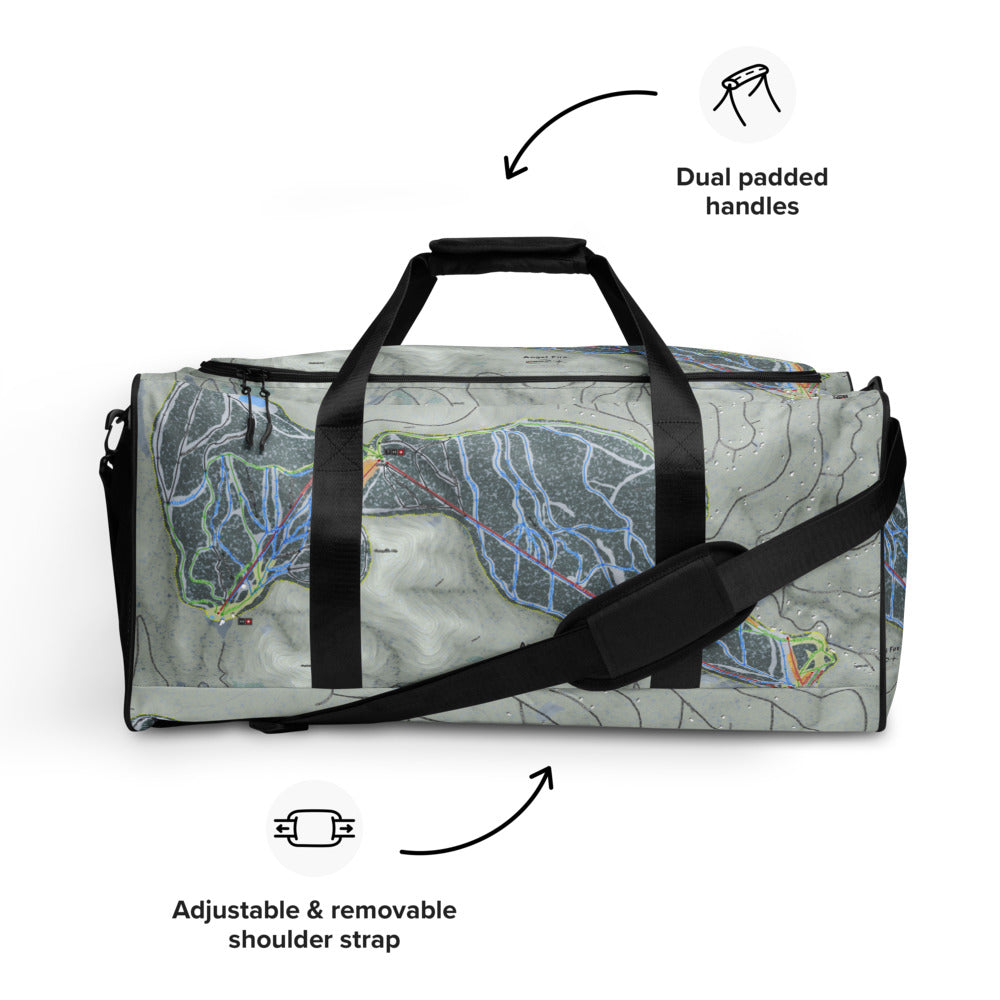 Angel Fire, New Mexico Ski Trail Map Duffle Bag - Powderaddicts