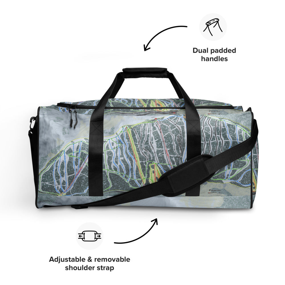 Pajarito, New Mexico Ski Trail Map Duffle Bag - Powderaddicts