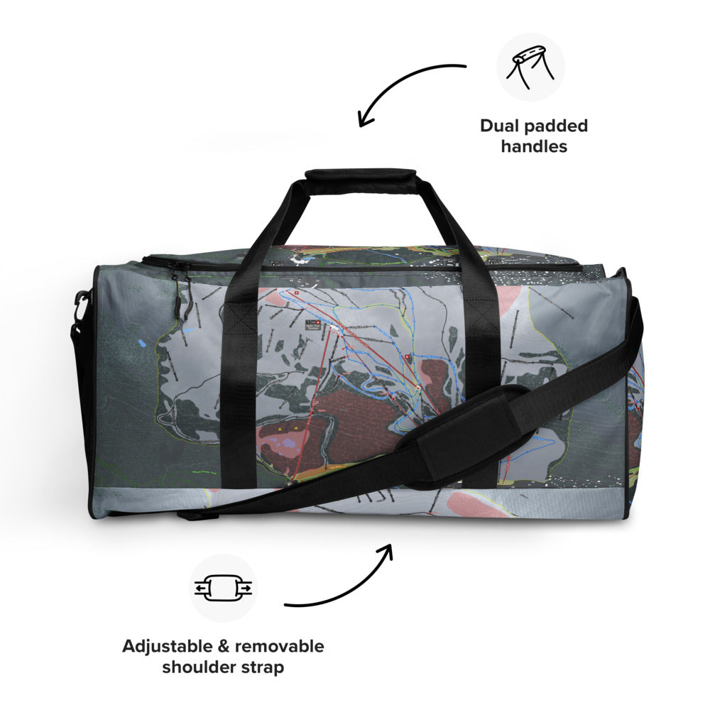 Alyeska, Alaska Ski Trail Map Duffle Bag - Powderaddicts