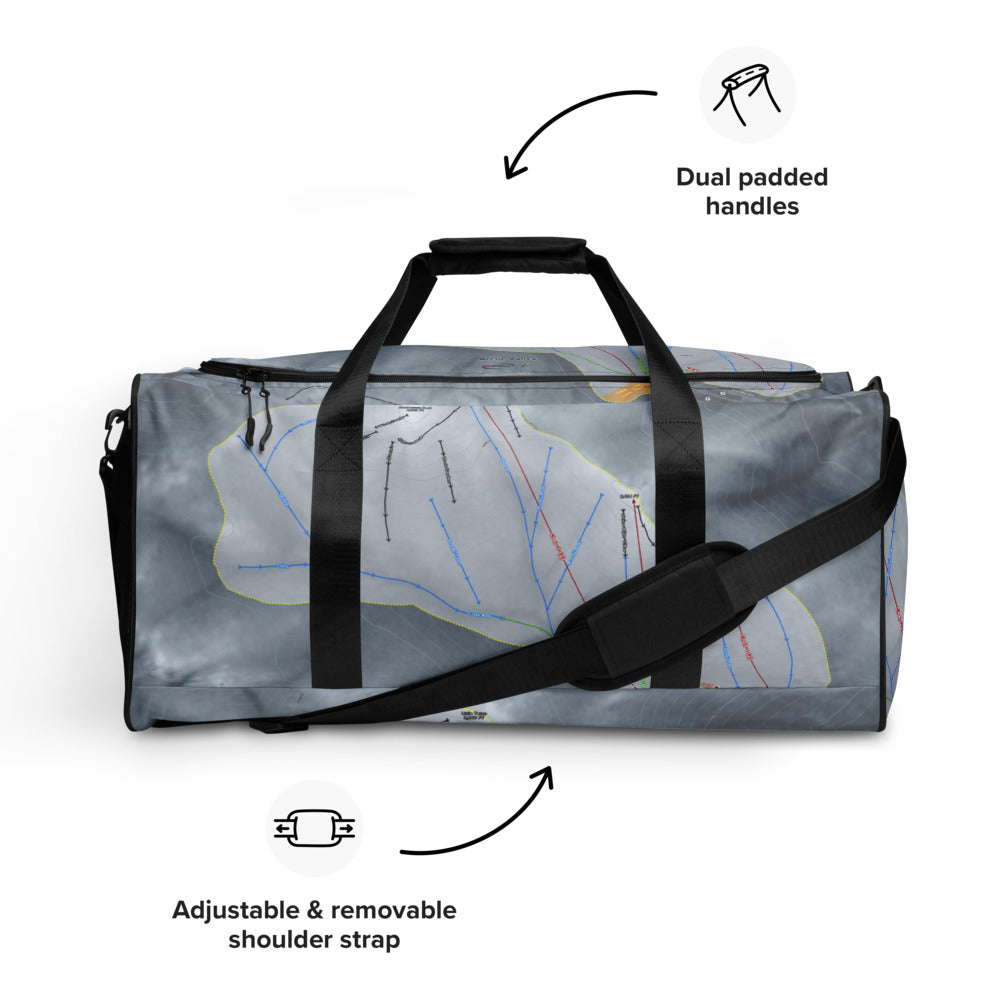 Arctic Valley, Alaska Ski Trail Map Duffle Bag - Powderaddicts