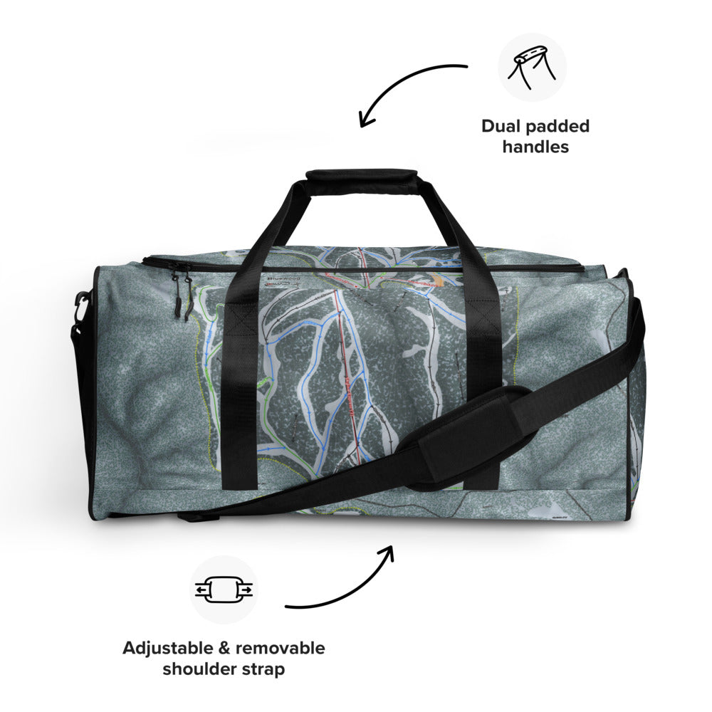 Bluewood, Washington Ski Trail Map Duffle Bag - Powderaddicts