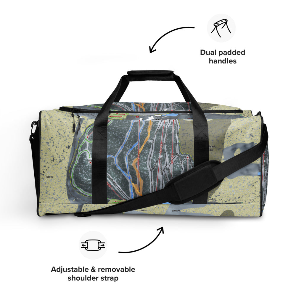 Devil's Head, Wisconsin Ski Trail Map Duffle Bag - Powderaddicts