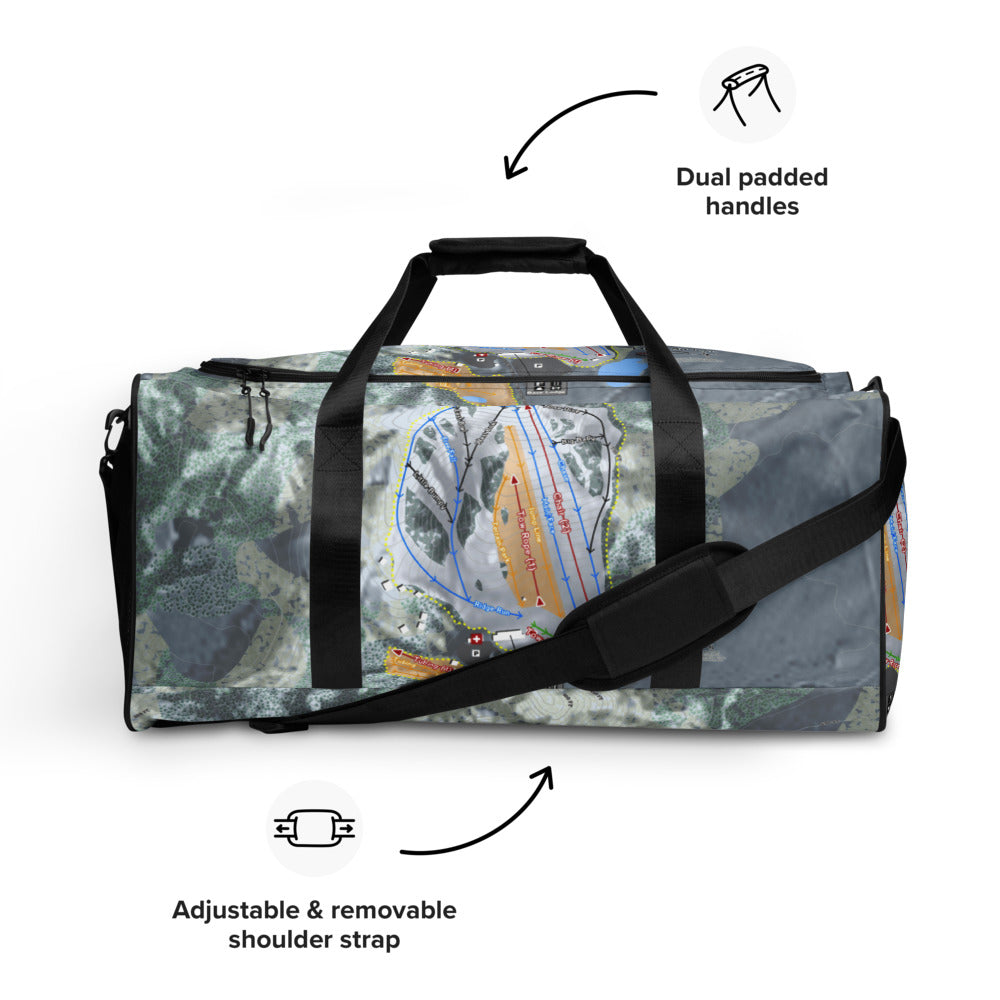 Mont Du Lac, Wisconsin Ski Trail Map Duffle Bag - Powderaddicts