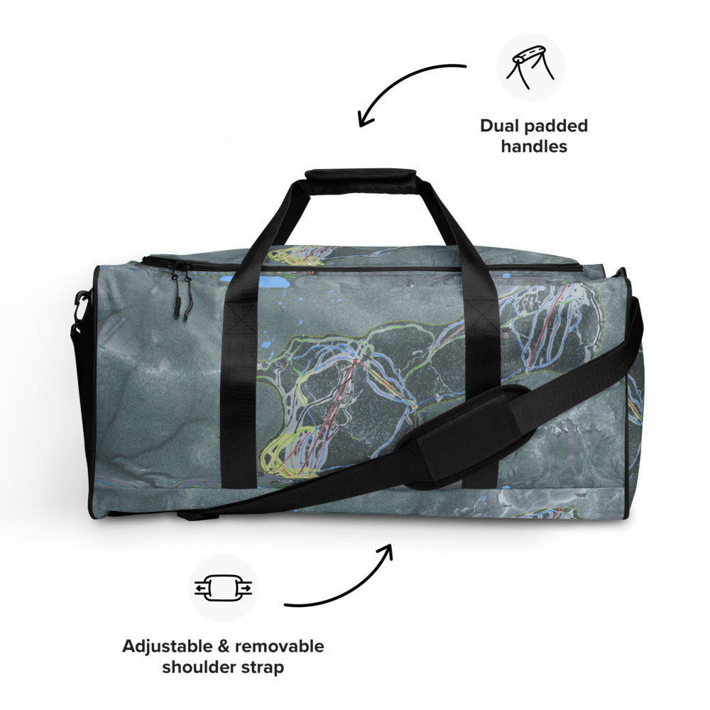 White Pass, Washington Ski Trail Map Duffle Bag - Powderaddicts