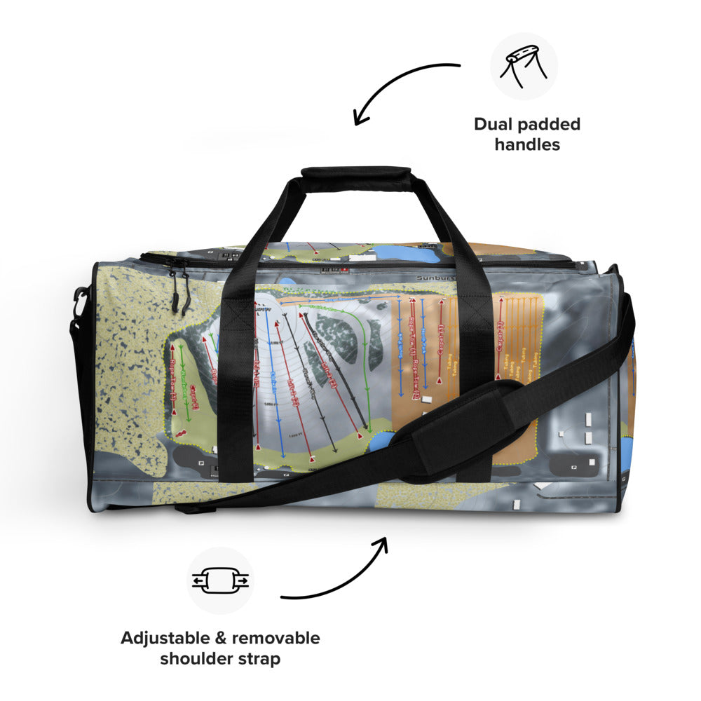 Sunburst, Wisconsin Ski Trail Map Duffle Bag - Powderaddicts