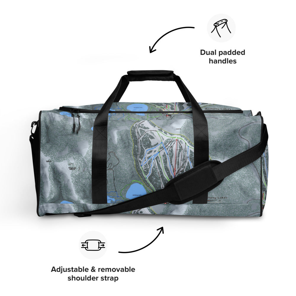 Anthony Lakes, Oregon Ski Trail Map Duffle Bag - Powderaddicts