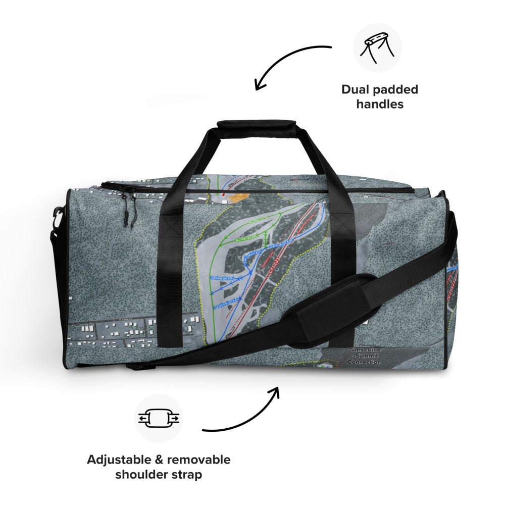 Summit, Oregon Ski Trail Map Fleece Blanket Duffle Bag - Powderaddicts