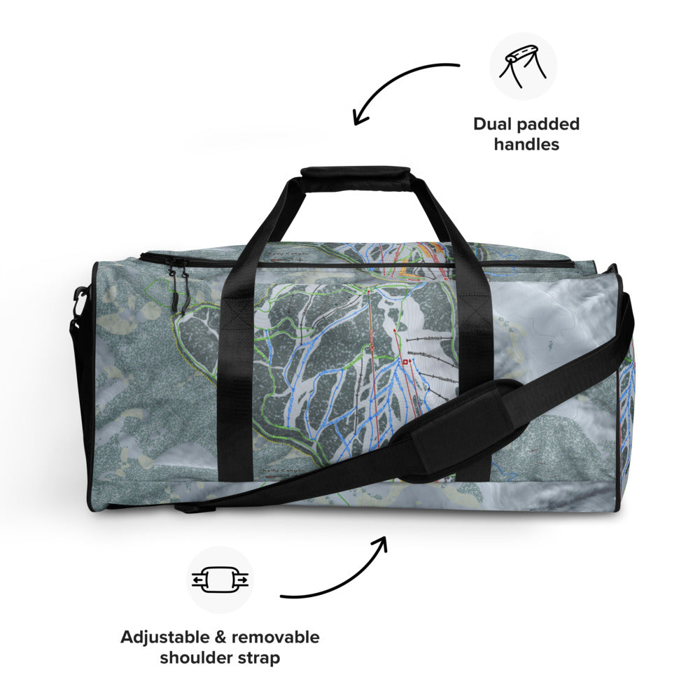 Kelly Canyon, Idaho Ski Trail Map Duffle Bag - Powderaddicts