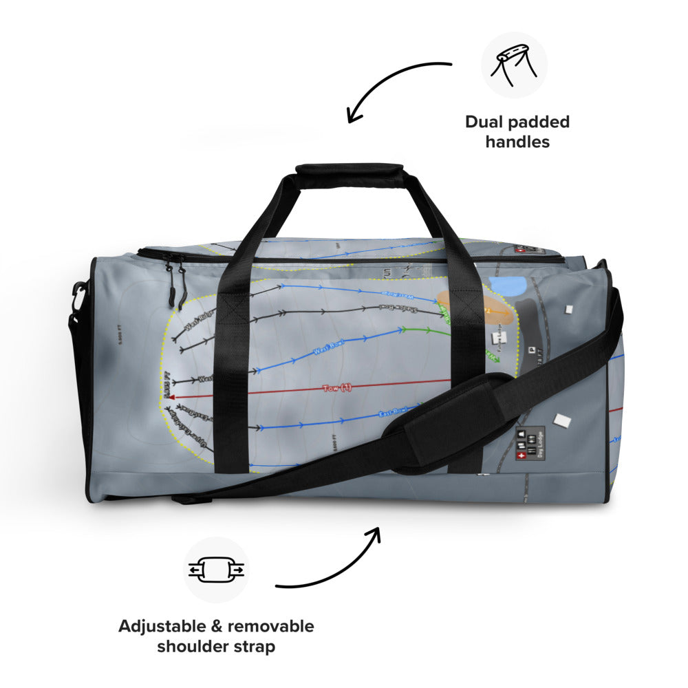 Rotaru, Idaho Ski Trail Map Duffle Bag - Powderaddicts