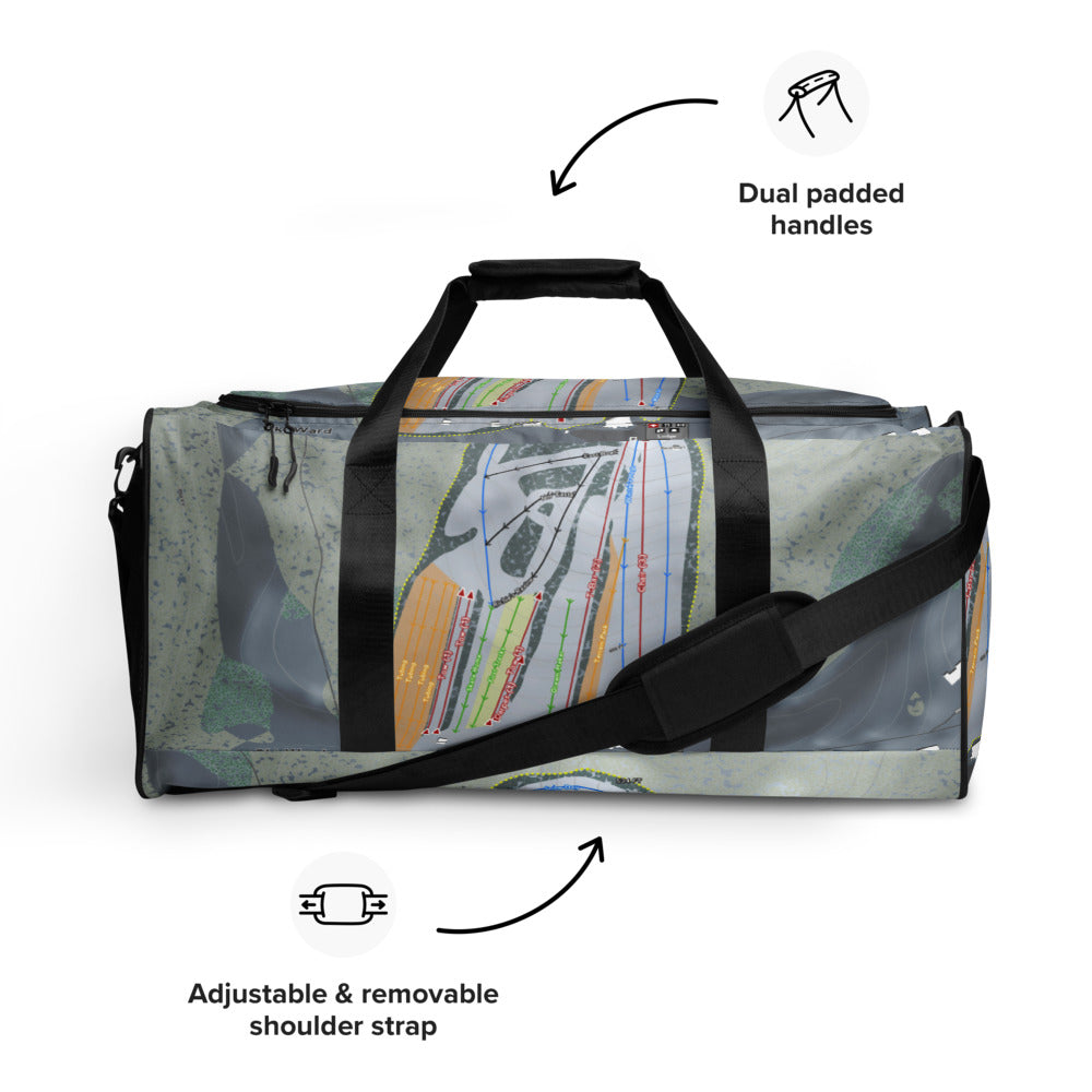 Ski Ward, Massachusetts Ski Trail Map Duffle Bag - Powderaddicts