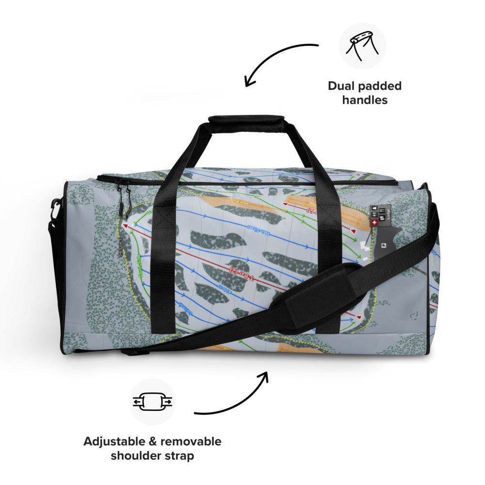 Snowhaven, Idaho Ski Trail Map Duffle Bag - Powderaddicts