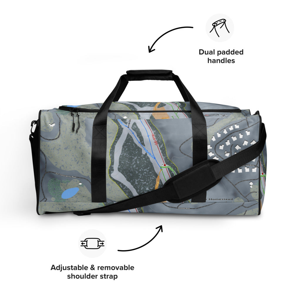 The Homestead, Virginia Ski Trail Map Duffle Bag - Powderaddicts