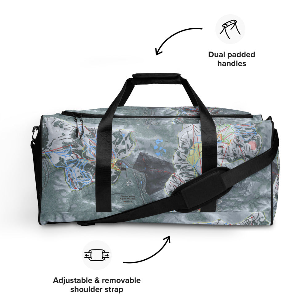 Alpine Squaw, California Ski Trail Map Duffle Bag - Powderaddicts