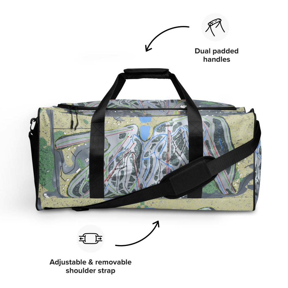 Big Powderhorn, Michigan Ski Trail Map Duffle Bag - Powderaddicts