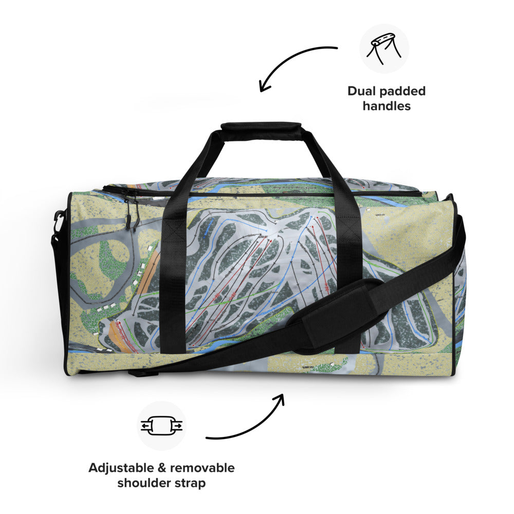 Big Snow BlackJack, Michigan Ski Trail Map Duffle Bag - Powderaddicts