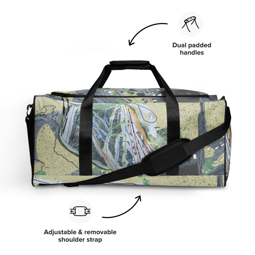 Pine Mountain, Michigan Ski Trail Map Duffle Bag - Powderaddicts