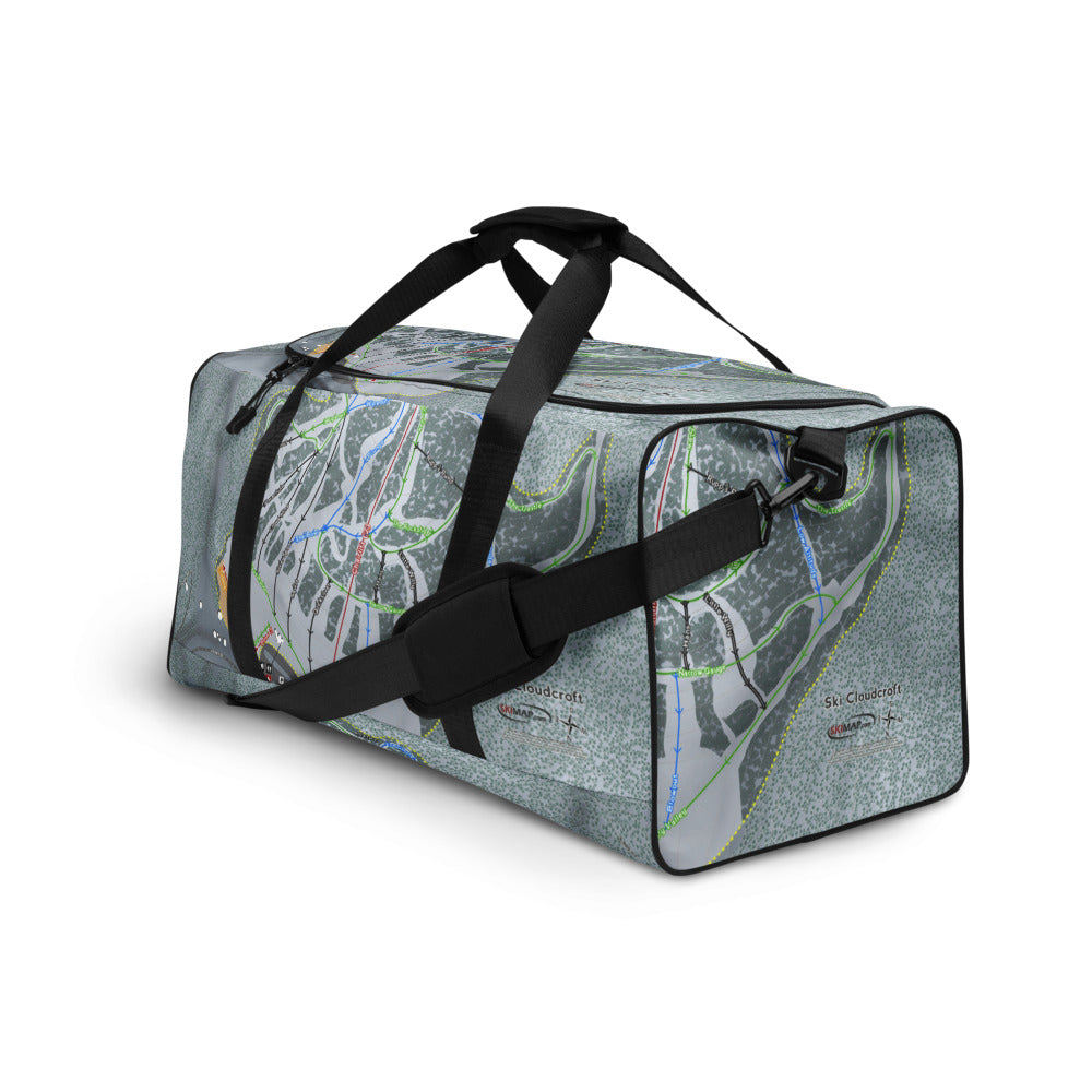 Ski Cloudcroft, New Mexico Ski Trail Map Duffle Bag - Powderaddicts