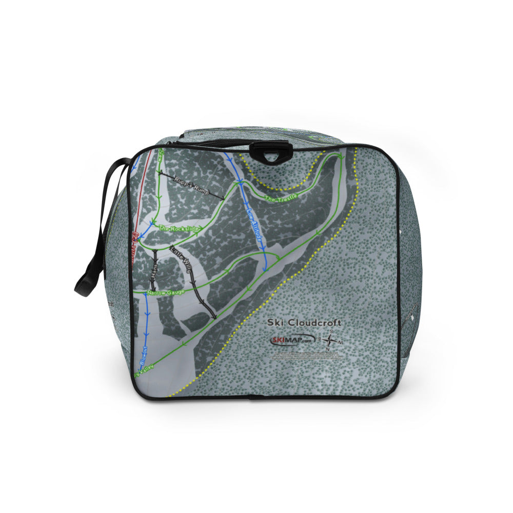 Ski Cloudcroft, New Mexico Ski Trail Map Duffle Bag - Powderaddicts