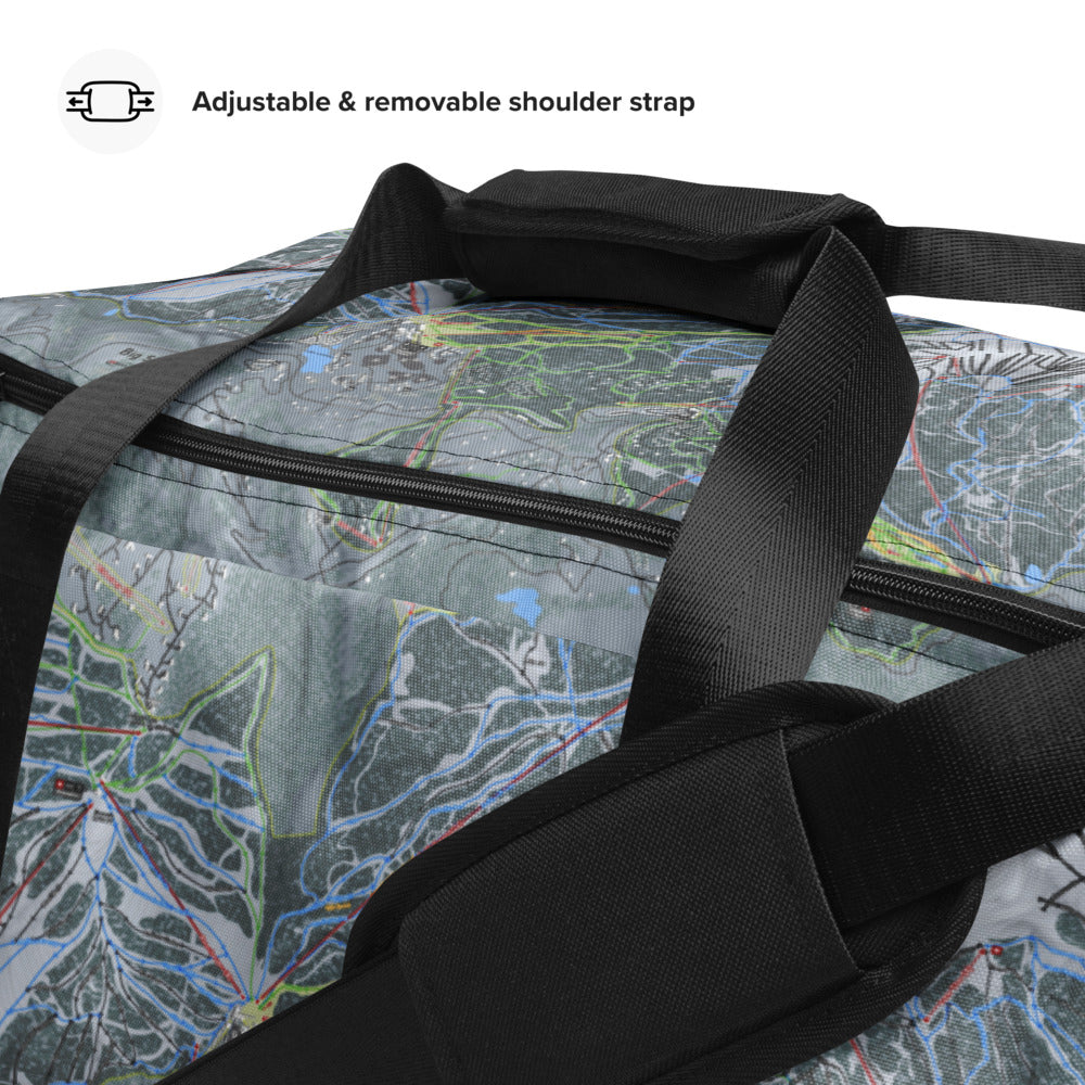 Big Sky, Montana Ski Trail Map Printed Duffle Bag - Powderaddicts