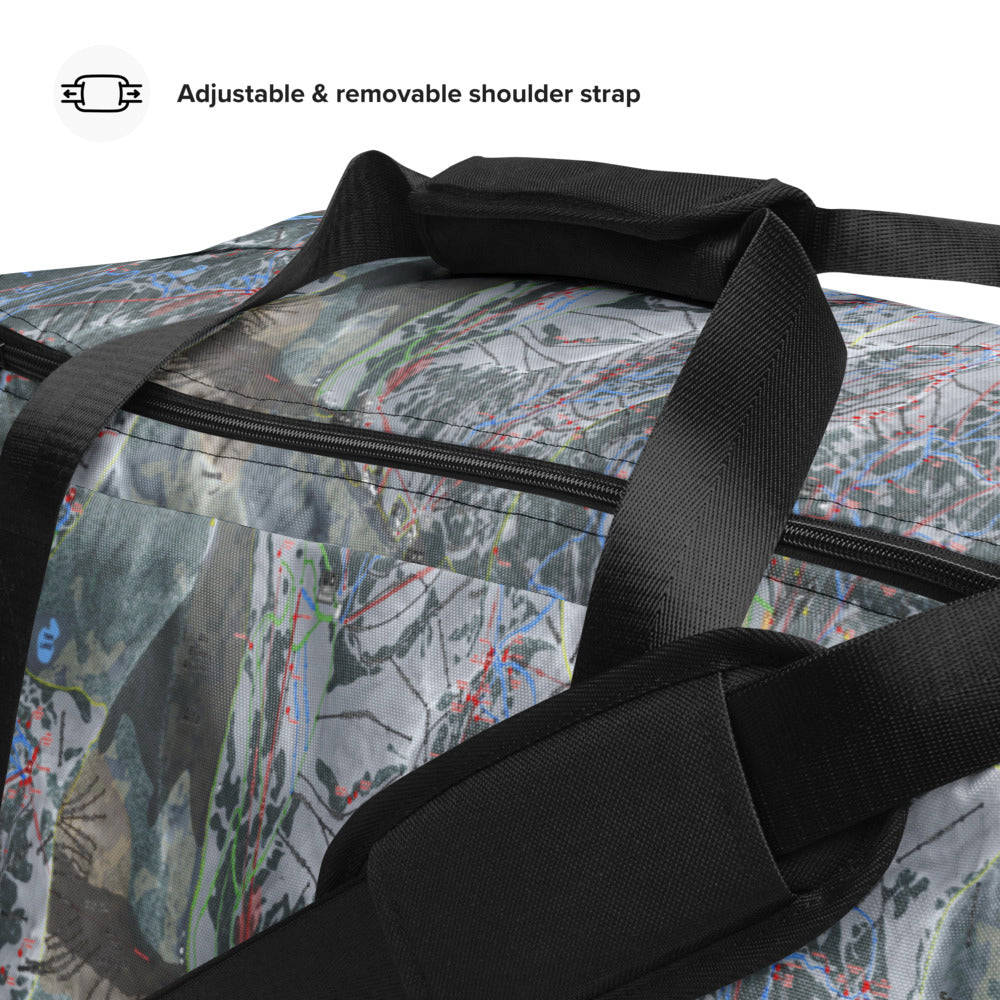 The Cottonwoods, Utah Ski Trail Map Printed Duffle Bag - Powderaddicts