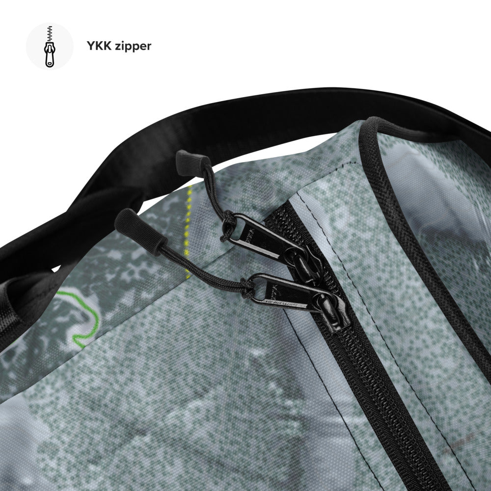 Nordic Valley, Utah Ski Trail Map Printed Duffle Bag - Powderaddicts