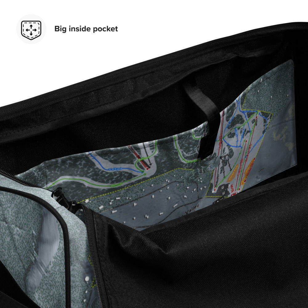 Nordic Valley, Utah Ski Trail Map Printed Duffle Bag - Powderaddicts