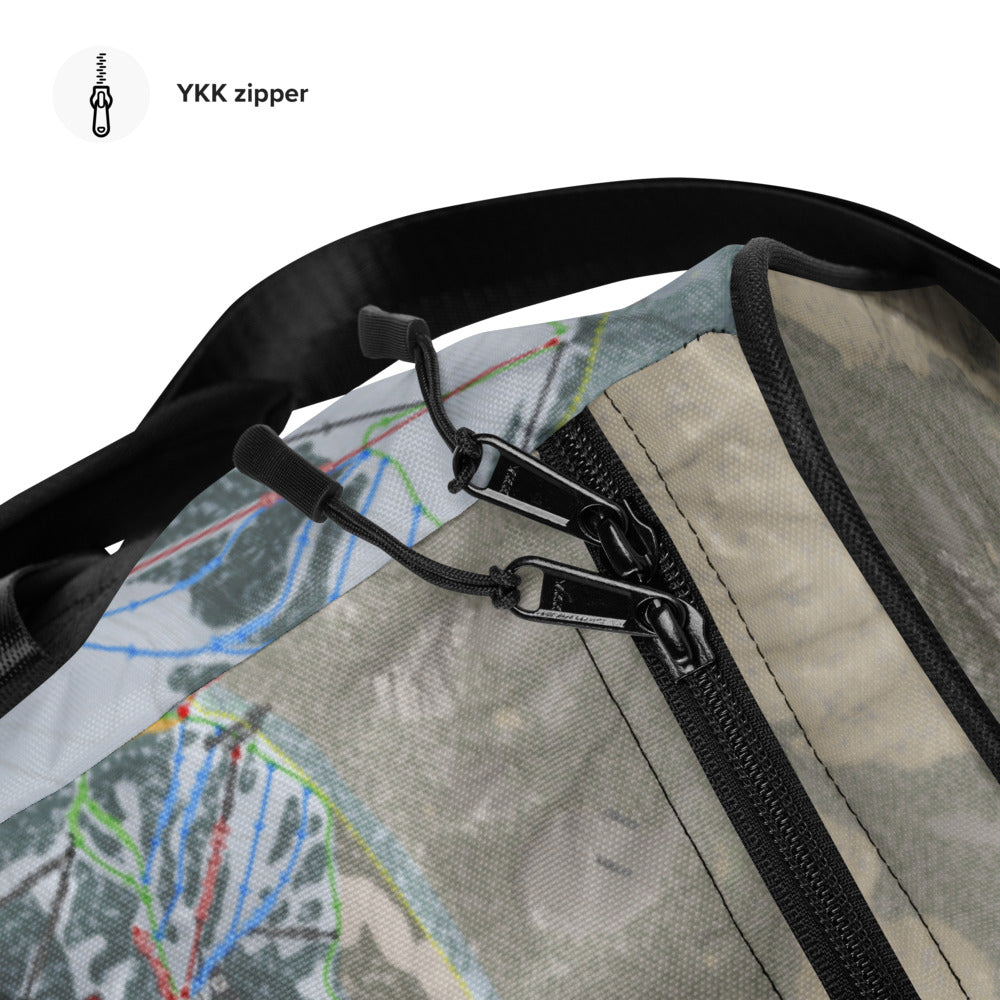 Powder Mtn, Utah Ski Trail Map Printed Duffle Bag - Powderaddicts