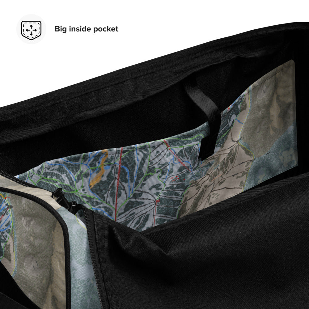Powder Mtn, Utah Ski Trail Map Printed Duffle Bag - Powderaddicts