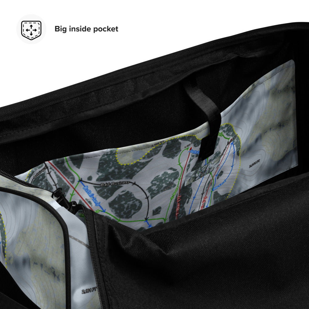 Huff Hills, North Dakota Ski Trail Map Duffle Bag - Powderaddicts